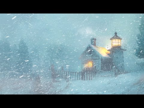 Sleep Peacefully with Cold Winter Night | Relaxing Snowstorm and Howling Wind Sounds