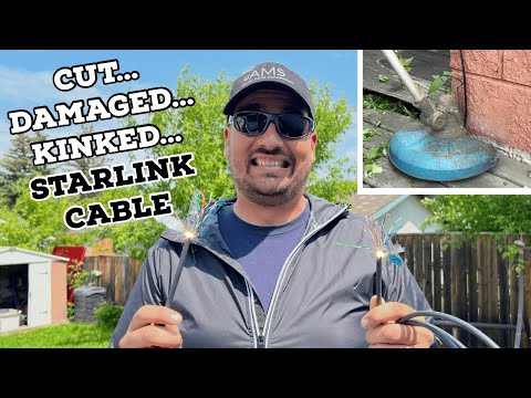 Starlink, damaged, kinked, cut, cabling repair, installing a connection onto the factory wiring.