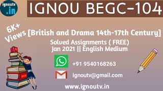 IGNOU BEGC-104 Solved Assignment  January 2021 [FREE] || BAEGH || BEGC-104  || IGNOU TV || IGNOU ||