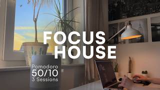 Deep House Focus: Work with Me | 3h Pomodoro 50/10 • Sunset Study • House Mix