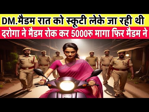 DM. मैडम स्कूटी से जा रही थी। फिर दरोगा ने रोककर जो किया। सबकी उड़ गई होश|| Heart Touching Story