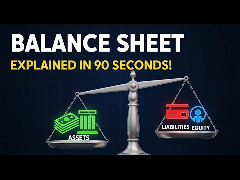 The Balance Sheet Explained in 90 Seconds! (Simple Accounting Basics)