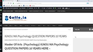 IGNOU MA PSYCHOLOGY QUESTION PAPERS 10 YEARS