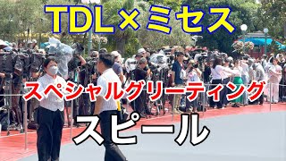 東京ディズニーランド　ミセスグリーンアップル　スペシャルグリーティングのスピール