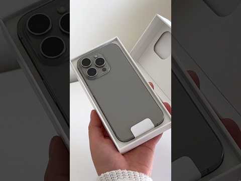 Unboxing the iPhone 15 Pro in Natural Titanium 😊 #iphone15pro @Apple