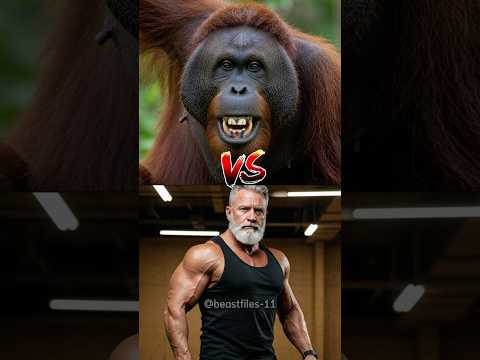 How strong is an orangutan compared to a human ? #wildanimals #orangutan #humans #shorts