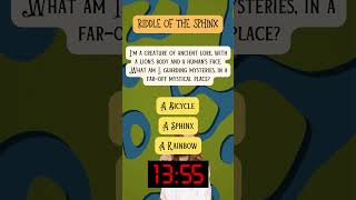 Riddle of the Sphinx; A Mythical Enigma #shorts #youtubeshorts #riddles #boostyourmind  #mindset