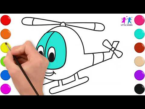 🎨 How to Draw & Color a Helicopter 🚁 | Fun & Easy Art Tutorial for Kids!