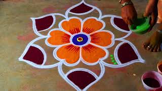 Bhogi pongal 🌻diyamuggulu beautiful rangoli 3*2🌻thai Pongal special 🌻mattu pongal flowers kolam