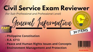 CIVIL SERVICE REVIEWER 2020 - General Information Part 2