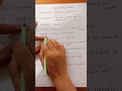 root words "able", important words for competative exam. #youtube shorts