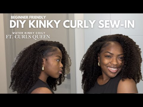 🔥 Beginner-Friendly Kinky Curly Sew-In | CURLSQUEEN Water Kinky Coily Hair (18”) 