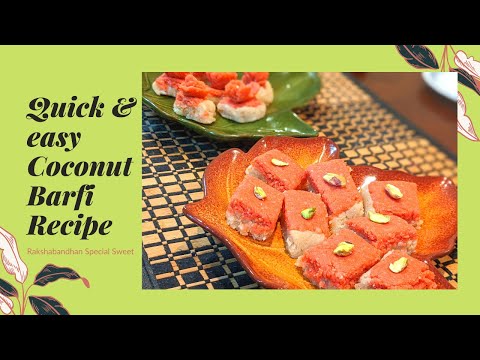 हलवाई स्टाईल कोकोनट बर्फी | Coconut Burfi recipe in Hindi | Easy Nariyal ki Burfi [MOM ON THE GO]