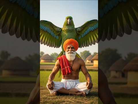 The farmer's pigeon and parrot start crying on the day of Holi😭#ai #hen #pigeon#farmer