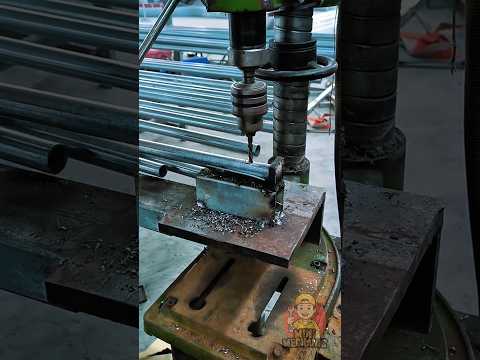 Magnetic Drilling Machine Cutting Steel Pipe! #Engineering #Machinery #SteelWork #tools #shorts #diy