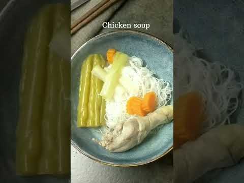 Noodle soup with chicken and bitter melon 😋 #shorts #cookingshorts