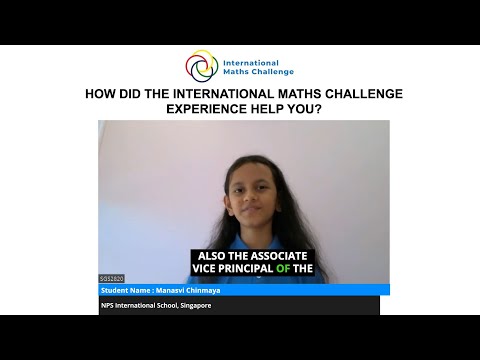 How did the International Maths Challenge experience help you?