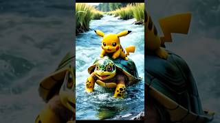 The Brave Turtle and Pikachu: A Tale of Friendship and Courage🥹 #short