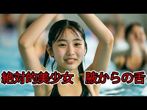 絶対的美少女動画　腋からの舌。