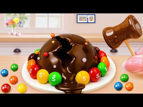 Mini Melting Chocolate Cake Recipe | Amazing Miniature Chocolate Bomb Dessert Decorating Ideas