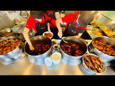 The most delicious soy-stewed pork with rice,Taiwanese Street Food