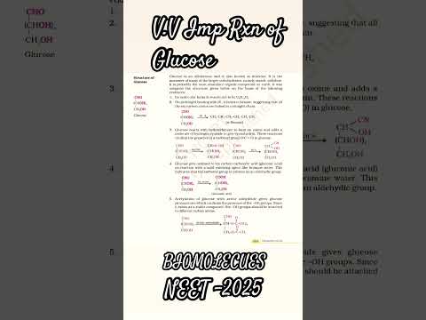 Most Important Reactions Of Glucose For Neet 2025#neet#success #education #chemistry #shorts#ncert