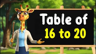 Table of 16 to 20 | Learn Multiplication Table Of 16 to 20 | Table 16 to 20 | E-Learning Studio
