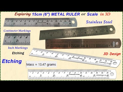 Exploring 15cm (6") METAL RULER (Scale) in 3D CAD, #Solidworks, #fusion360, #solidedge, #creo