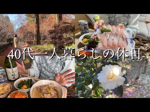 【40代一人暮らしの休日】サザンカ/料理/家飲み
