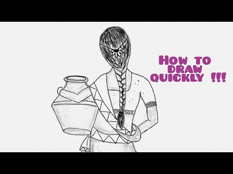 Easy "how to draw" "Indian Traditional girl for beginners"  Digital Art #mrart
