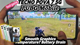 TECNO POVA 7 5G Test Game PUBG Mobile Smooth Extreme 6000mAh Battery Drain Test | Full Handcam