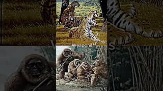Smilodon Pack vs Gigantopithecus troops #shorts