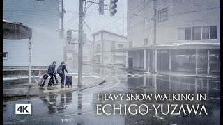 4k video Japan Walk: Echigo Yuzawa Niigata - Snowresort & Mata Air Panas (Japan Snow 2024)