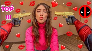 BEST TOP 3 CRAZY SUPER HERO FAN GIRL WILL NOT LEAVE DEADPOOL AND SPIDER-MAN ALONE (Love Parkour POV)