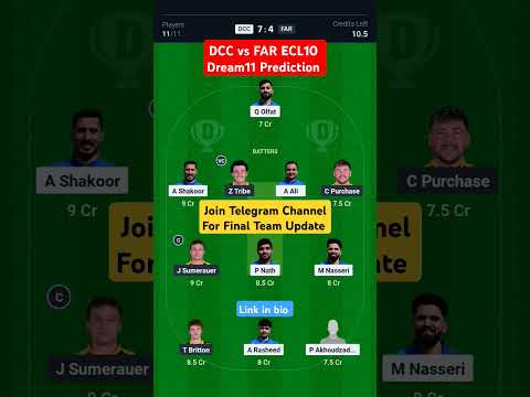 DCC VS FAR ECL T10 DREAM11 PREDICTION| European T10 Cricket League | DCC vs FAR Dream11 Prediction