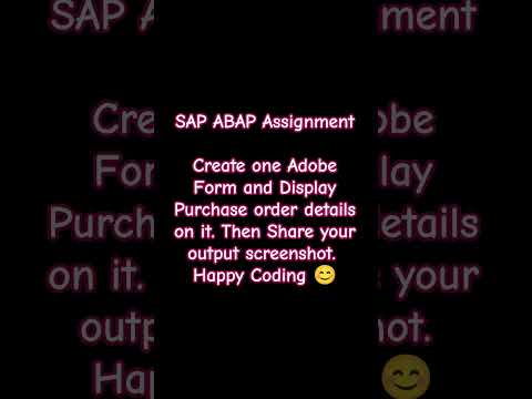 SAP ABAP Assignment #abap #saponhana #abaponhana #saplearning