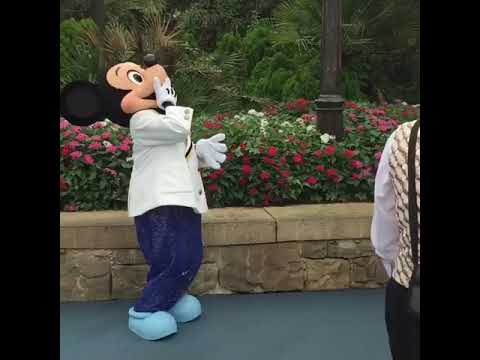 ウォルト仮装でディズニーシーのミッキーに会いに行った