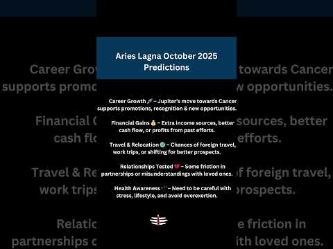 Aries Lagna October 2025 Predictions 🌟 Career, Money, Love & Health | Vedic Astrology
