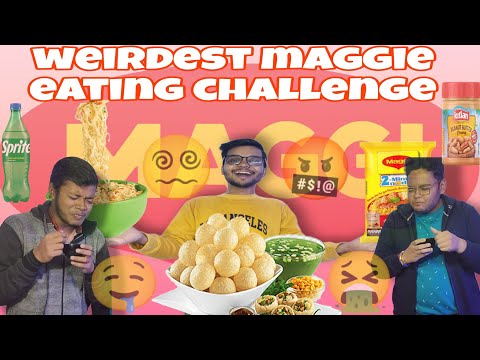 India's most weirdest Maggie eating challenge.  Maggie with golgappa 🤮🤮