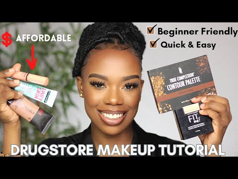 Detailed Affordable Drugstore Makeup Tutorial For Beginners | Makeup For Black Women | WOC