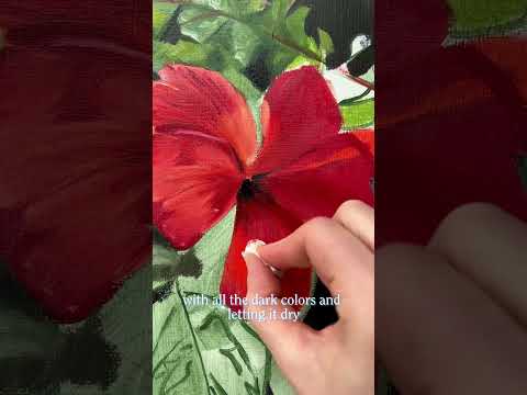 "Why I Paint in Layers" Part 1: Hibiscus #cozyart #paintingprocess #paintinginspiration