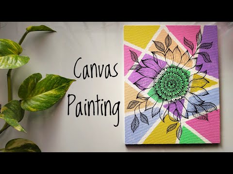 Creative canvas painting ideas 💡😮 | boho canvas painting | mandala art on canvas | acrylic painting