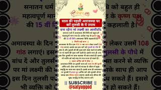 अमावस्या पर करें तुलसी के ये उपाय, बना रहेगा | अमावस्या के दिन क्या उपाय करें  #amavasya #tulsi #yt