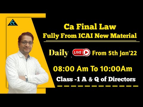 Class -1 A & Q of Directors || Common CA Classes || By Prof. K.K. Sir II