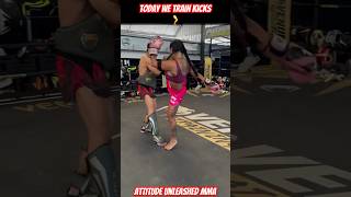 Training Muay Thai Kicks 🦵 #muaythai #combatsport #thaiboxing #mma #training #thaifight #girlpower