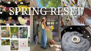 spring reset 🌷 cleaning motivation, new hobbies, spring vision board, & clothing haul